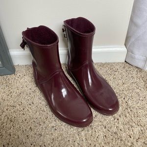 Michael Kors plum rain booties